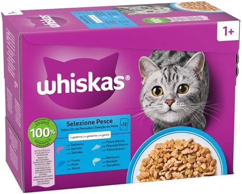 Whiskas Comida Húmeda para Gatos Adultos Selección Pescados en Ge...