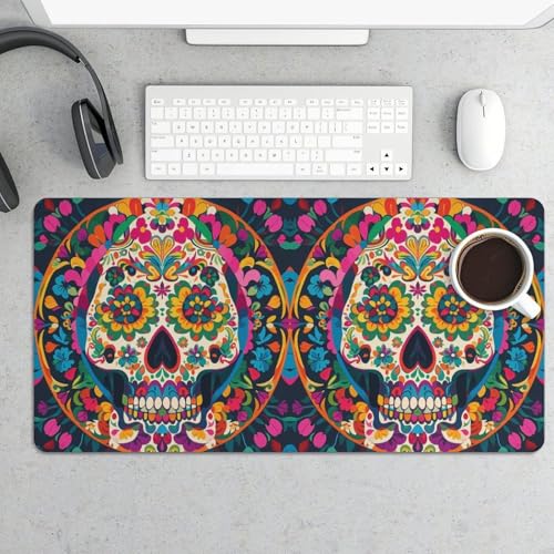 Desk Pad Protector con diseño Many Mexican Skull 24x12 pulgadas