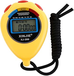 INOOMP Cronômetro esportivo, 2 peças, cronômetro portátil, cronômetro, cronômetro, cronômetro, eletrônico, para jogos, árbitro, esportivo, cronômetro, fileira única, futebol, fitness, beisebol, cronômetro