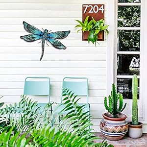   LIFFY-Metal-Dragonfly-Wall-Decor-Outdoor-Wall-Decor-Garden-Dragonfly-Decor-for-Patio-Dragonfly-Metal-Wall-Art-for-Living-Room-Bedroom-Dragonfly-Gifts14inch-MetalGlass
