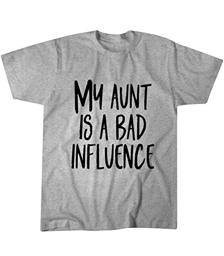 Southern Designs My Aunt is A Bad Influence Niece and Nephew T Shirts for Toddlers and Kids Funny and Cute (5T, Gray)