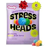 Tandy Stress Heads GABA Amino Acids Gummies I Perfectly Sour Fruit Faves Flavor Gummies Helps Support Stress Relief I Gluten-Free Fast-Acting Dietary Supplement Gummy I 6-Pack