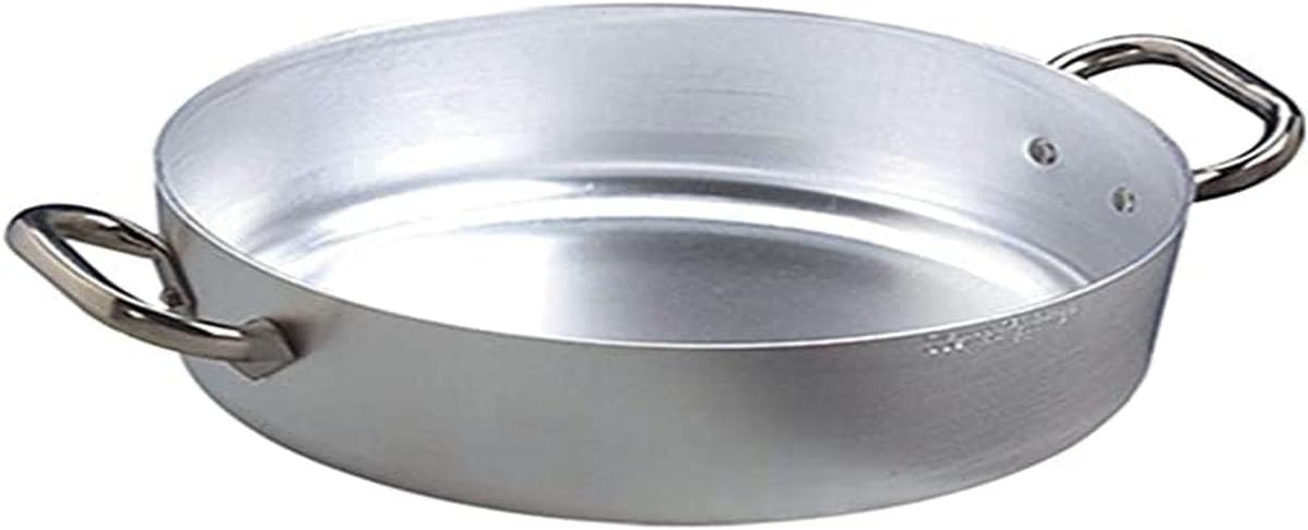 Pentole Agnelli Professional Aluminium 3 Mm. Casserole Pot 3 Mm. Thick with 2 Handles, 6.77 Litre