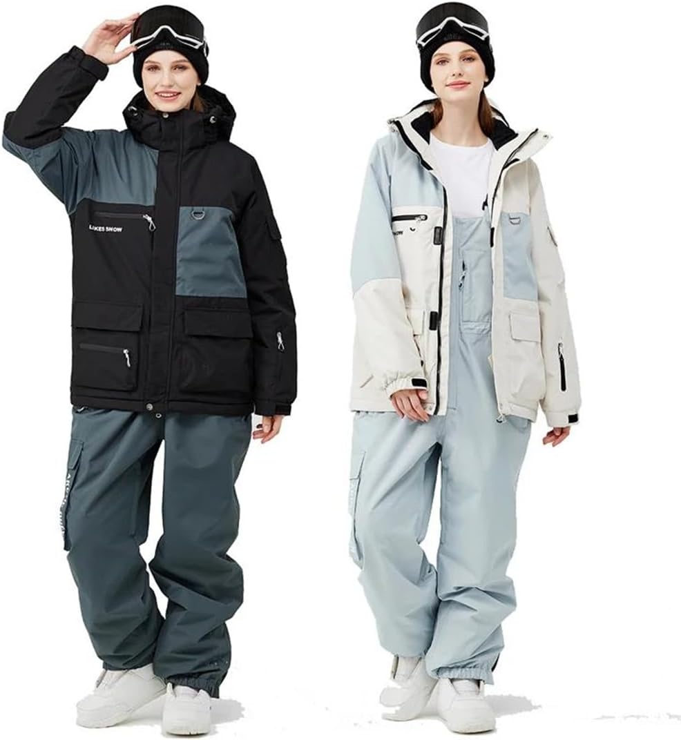 Unsex Outdoor Costumes Winter Snow Wear Waterproof Ski Suit Set Snowboarding Clothing Jackets Pants
