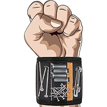 Size-adjustable Magnetic Wrist Band, Wristband for Holding Screws with 15 Strong Magnets, Tool Band Cool Christmas Gifts for Dad, husband Stocking Stuffers for Screwdriver Tool Parts