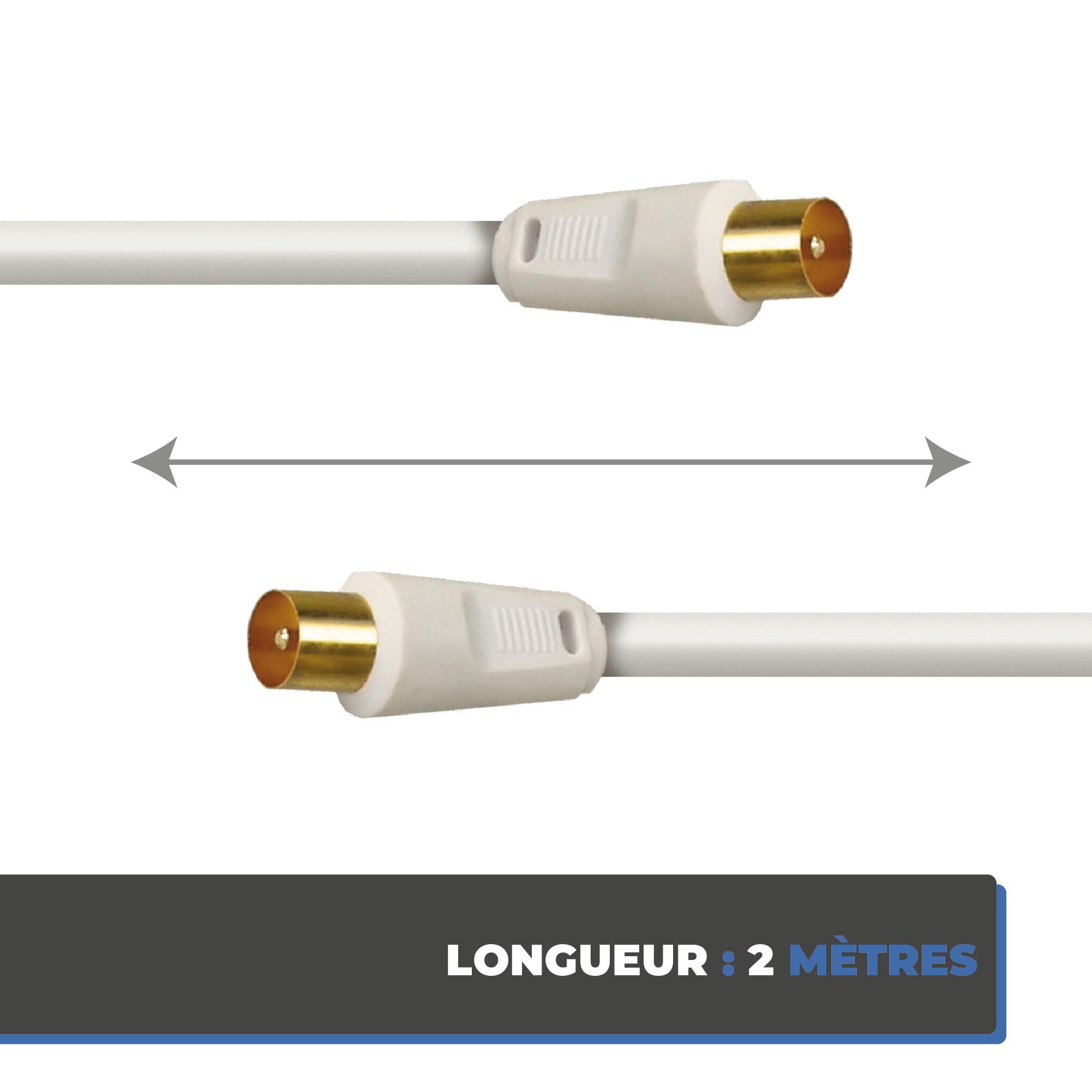 Cavo TV Coassiale Maschio/Maschio - 5 Metri, Connettori 9,52 Mm, Con Adattatore Femmina, Per TV E Decoder - Foto 8