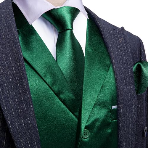 Barry.Wang Mens Formal Suit Vest Tie Bowtie Set 8PC Lapel Collar Casual Slim Fit Waistcoat Wedding Party Tuxedo3