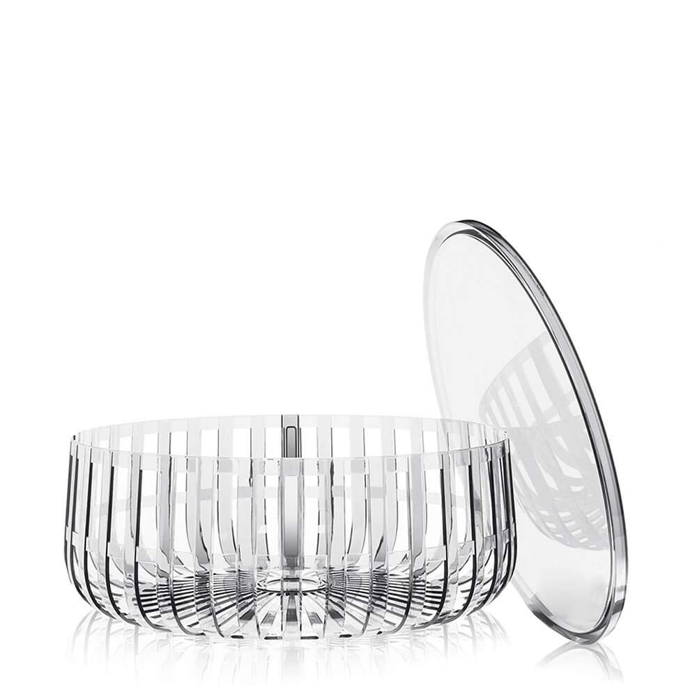 Kartell Panier Behälter, Bambus, Crystal, 61 x 21 x 61 cm