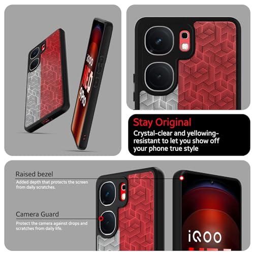 Image of KAPAVER Hybrid Back Cover Case Compatible with iQOO Neo 9 Pro 5G (PC+TPU) (Stripe Cub Black)