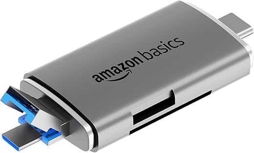 Amazon Basics OTG Card Reader and Hub with Type-C, USB & Micro Ports | Portable Memory Card Reader Supports Drives, TF, SD, Micro SD, SDHC, SDXC,...
