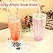Maucircol 24 Oz Acrylic Snowglobe Tumbler, 4 Pack Pre-Drilled Double Wall Plastic Skinny Snowglobe Cup for Glitter Snow Globe DIY