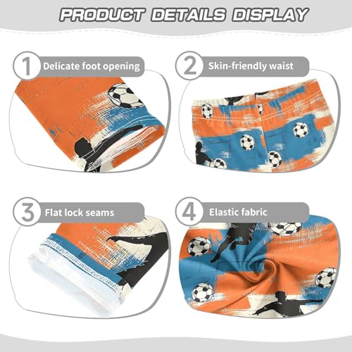 ALAZA Girls' Leggings Children's Yoga Pants Skinny Printed Dance Football Character Silhouette Comfortable 4T2