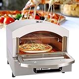 Eastnmythet Forno per Pizza Elettrico/A Gas in Acciaio Inox, Macchina per Pizza da Banco per Ristoranti Domestici, per Cucinare Pizza, Bistecca, Pollo,Electric