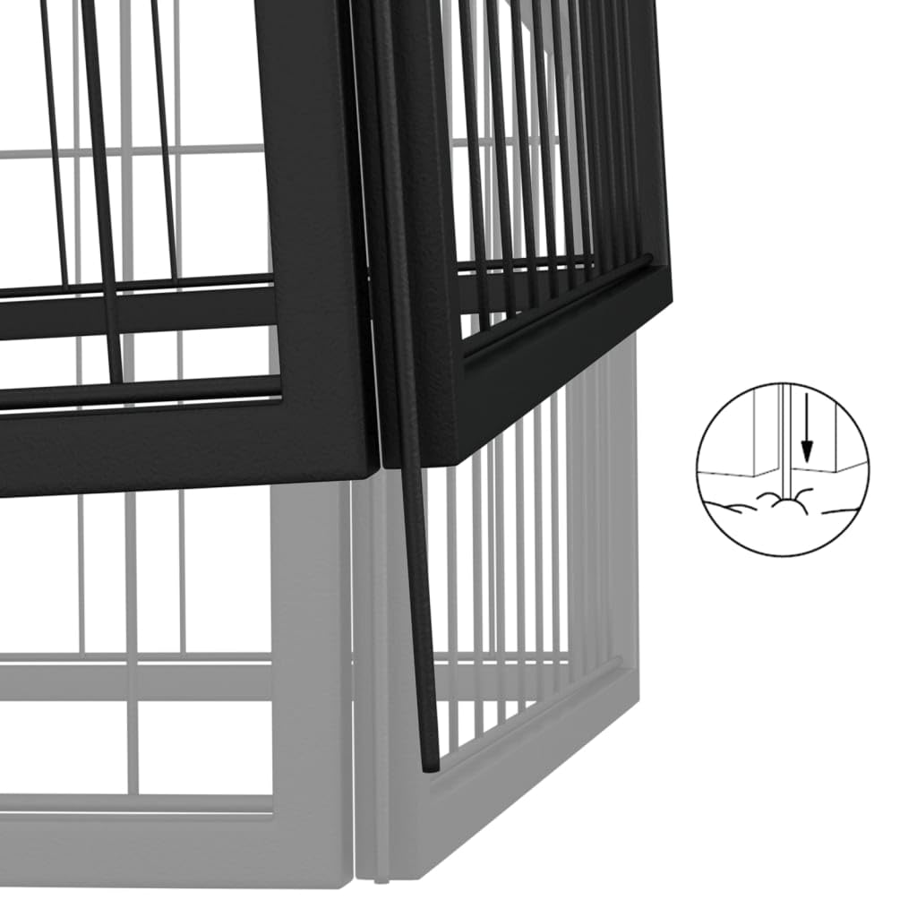 40-TLG. Perrera para perros de acero negro, 50 x 100 cm, plegable, para exteriores e interiores, con protección y seguridad para cachorros y mascotas en el jardín, casa o de viaje