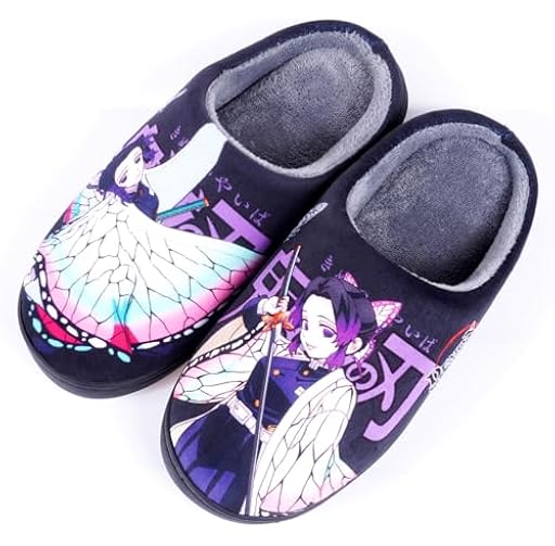 WANHONGYUE Anime Demon Slayer Kochou Shinobu Pantuflas Hombre Mujer Invierno Cálido Suave Zapatillas de Casa Antideslizantes Zapatos para Interiores Exteriores Shinobu 38-39 EU | Ya disponible en tu tienda friki favorita! En mundofriki.es!
