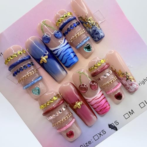Luxury 3D Bangle Press On Nails - Handmade Y2K Maximalist