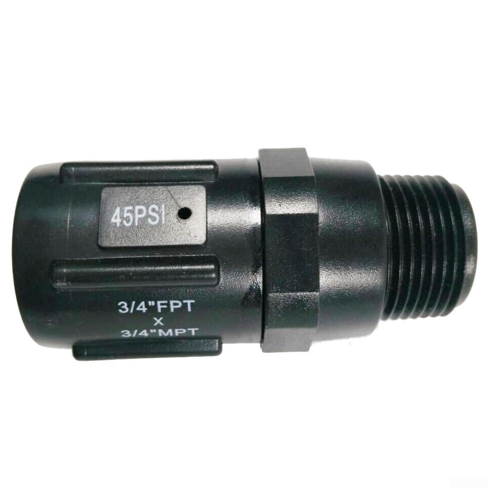 Water Pressure Regulator 3/4 for bsp Drip Irrigation Valve Adjustable Flow Control for Garden Farming Systems Black ABS(45PSI)
