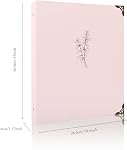 3 Ring Binder 1 Inch - [2PCS] Aesthetic Binder with 2 Interior Pockets for Letter Sized Paper, Decorative Hardcover Cute Binder Organizer for School Office Supplies, Floral, Pastel Pink & Blue