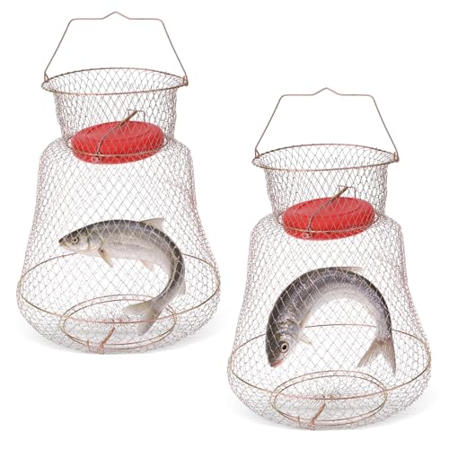 2 Pack Floatable Galvanized Steel Fish Basket