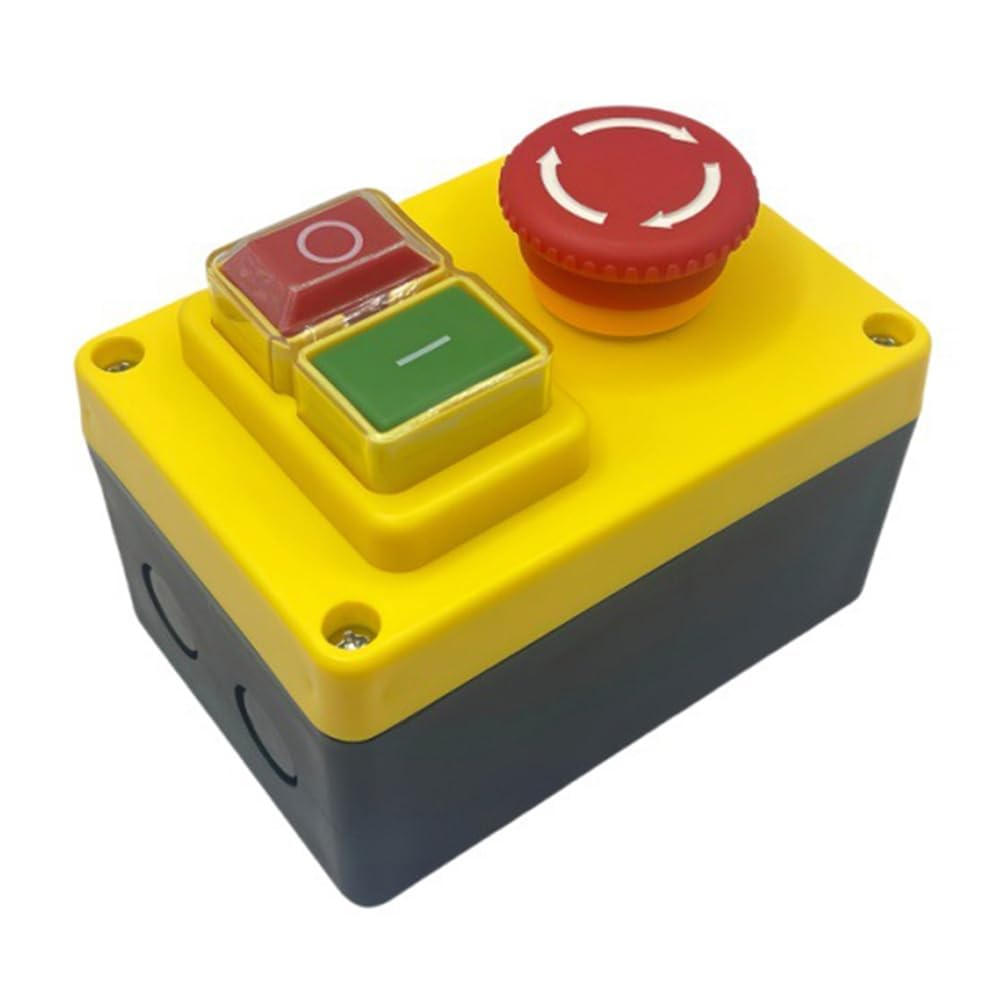 Geroosaty KJD17D 250V 16A Electromagnetic Push Button Switch Emergency Stop Switches for Electric Tools & Machine Tool Equipment
