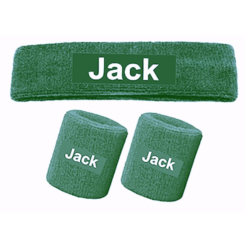 Personalised Sports Wristband Sweatbands and Headband Tennis Squash Badminton GYM Wristband_Green