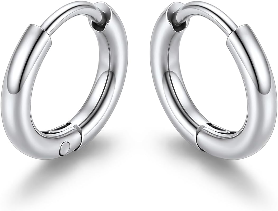 KeyStyle Small Hoop Earring for Women,Gold/Silver/Black/Hoops,2/3mm Width