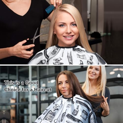 Image of FEBSNOW Barber Cape Professional Hair Cutting Cape with Neck Duster Brush