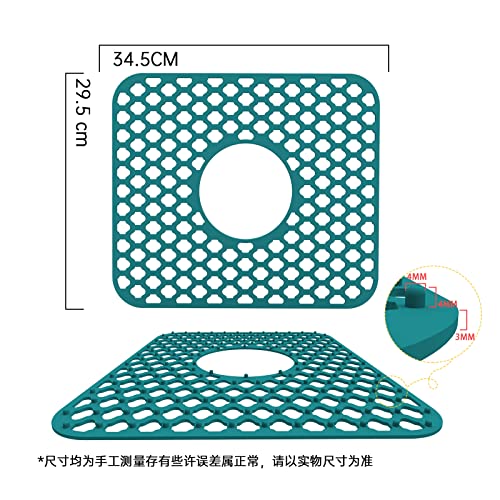 Kuangmeix Silicone Kitchen Sink Mat Sink Dish Rack Sink With Center Drain Protect Sink From Stains, Scratches, Dishwasher Safe Sink Mat Grid For Kitchen Dish Drying Rack Easy To Drain And Clean #TOP1
