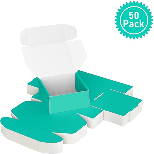 Vista 107 de Paquete de 25 cajas de envío de 4 x 4 x 2 pulgadas, cajas de regalo de San Valentín para el día de la madre, cajas de cartón corrugado, cajas de Rojo