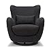 Nursery Works Solstice Swivel Glider in Black Boucle with Black Wood Base, Greenguard Gold Certified and CertiPUR-US® Certified