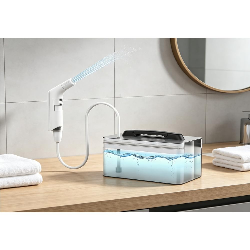 Bidé Eléctrico Portátil para Limpieza de Higiene Personal, 2,3 L, Recargable, para Viajes y Camping, Rociador de Ducha de Bidé A: Negro