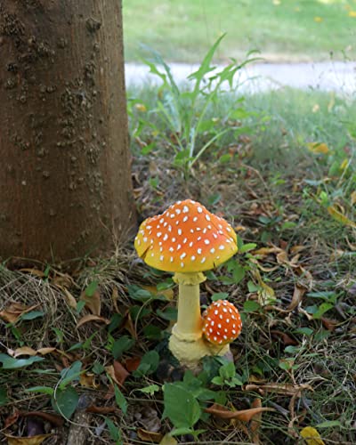 Blltllw Mushroom Statue Fairy Garden Decor Lawn Ornaments Yard Sculpure Outdoor Mushroom Figurines 7.6Inch #TOP5