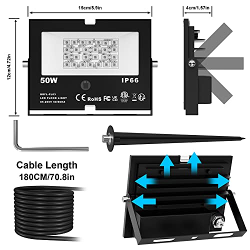 Rgb Outdoor Led Flood Light 50W Color Changing Floodlights Spotlights Landscape Lighting Fixture Waterproof Landscaping Spot Light For Yard Garden Driveway Pathway Garden Ip66 Waterproof (4 Pack) #TOP5