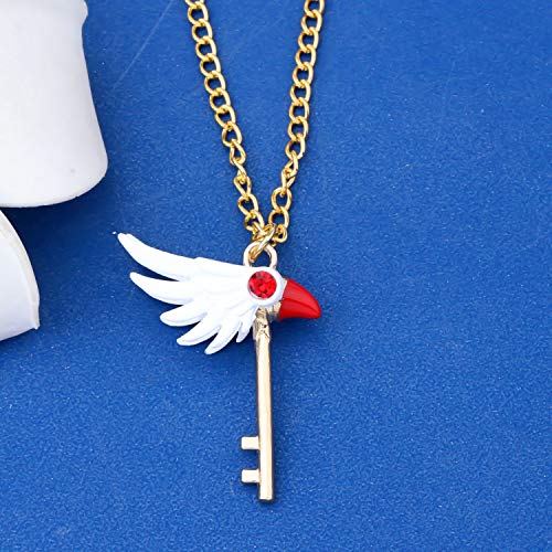 Faadbuk Anime Card Captor Sakura Jewelry Kinomoto Sakura Star Wand Necklace Card Captor Sakura Keychain Card Captor Sakura Lover Gift For Women Girl (Sakura Star Nk -S) #TOP3