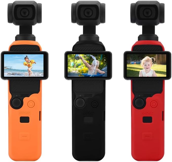 Funda protectora de silicona para DJI OSMO Pocket 3, funda protectora de cardán antideslizante para polvo, accesorios suaves y duraderos (negro, M)