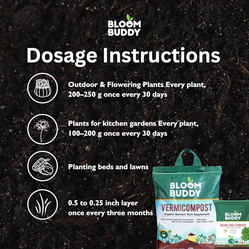 Image of Bloom Buddy Vermicompost 4.5kg & Neem Cake Powder 450g Combo - Enrich Soil & Naturally Fertilize Plants