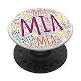 Mia Personalized Name Word Art PopSockets PopGrip: Swappable Grip for Phones & Tablets