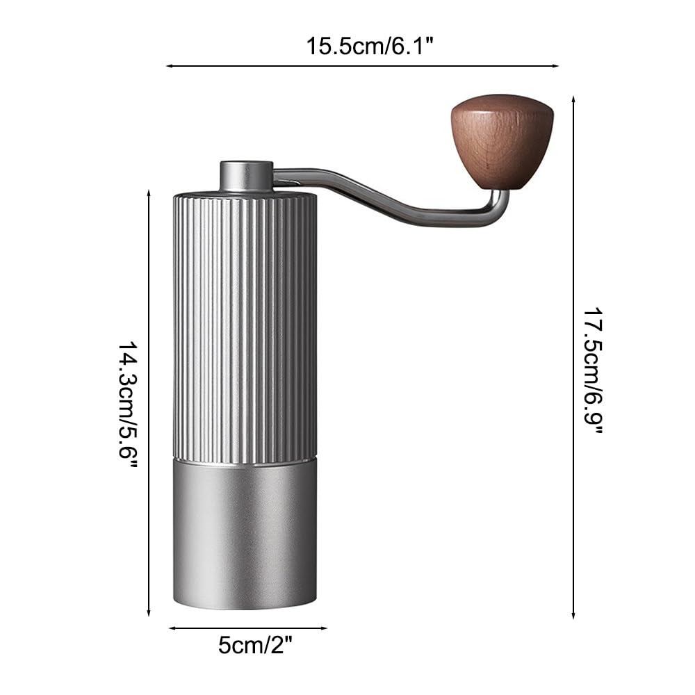 Molinillo de café manual, ajustable con mango, de acero inoxidable, para cafetera moka de prensa francesa