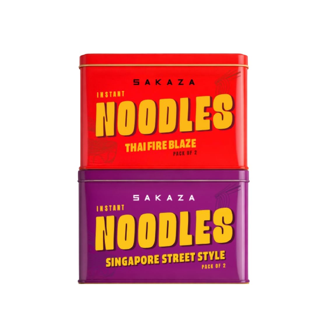 Sakaza Gourmet Instant Noodles Combo (Pack of 2) | Thai Fire Blaze & Singapore Street | Veg Instant Ramen Variety Pack | Authentic Southeast Asian Street Style | Premium Reusable Tin Packs | Ready in 10 Minutes-picture-18
