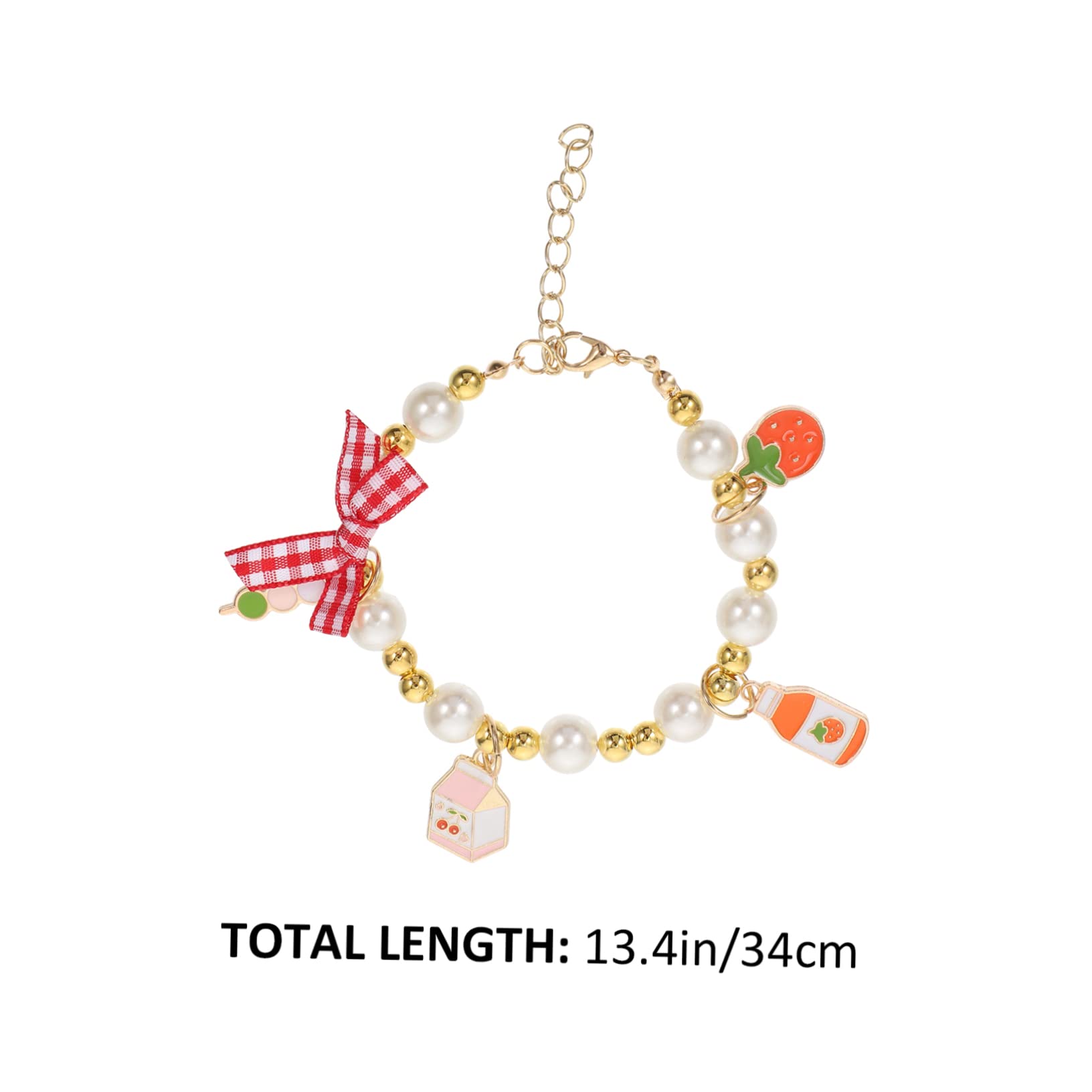 Garneck Fashionable Pet Necklace with Pearl and Cats Photo Prop for Pets Durable and Cloth Material Present for Parties and Special