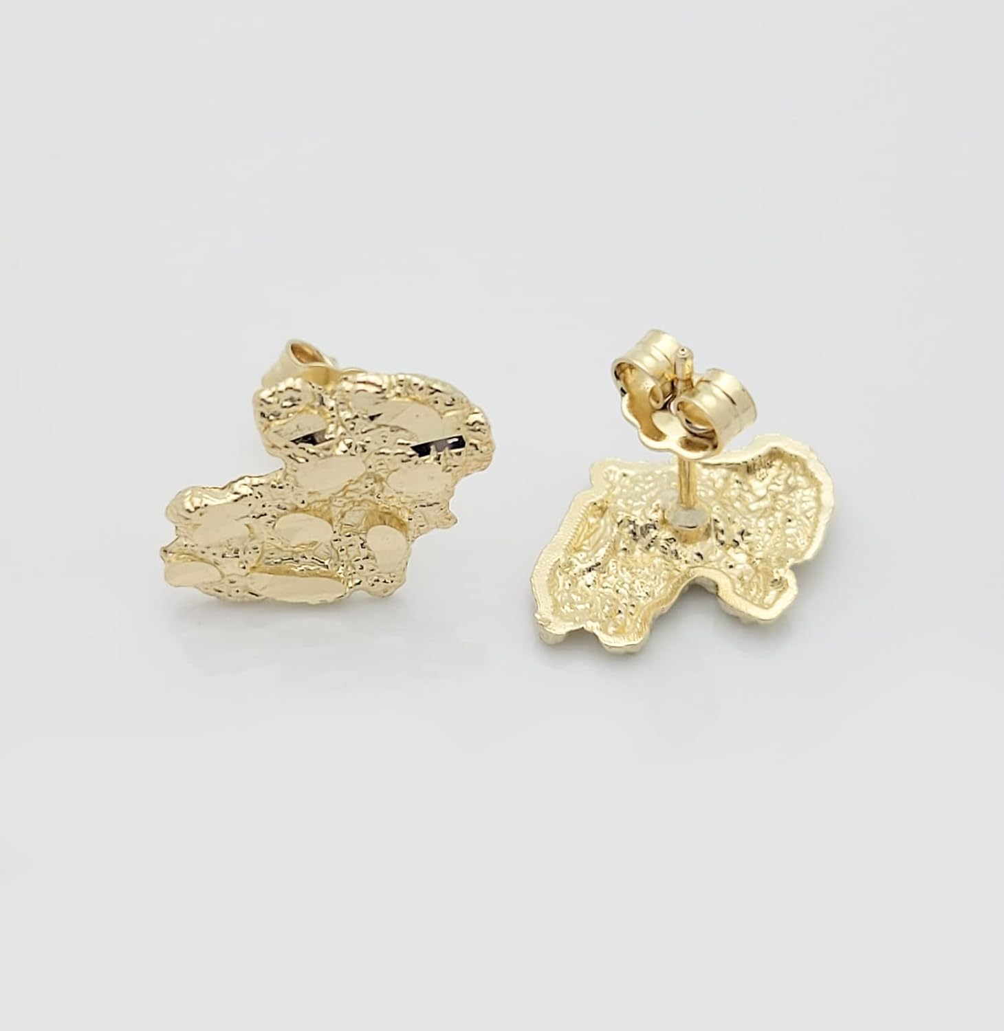 Mens 10k Yellow Gold Nugget Earrings