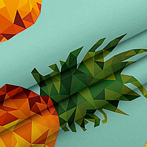 Daesar Drapes For Bedroom 2 Panels, Living Room Curtains And Drapes Pineapple Window Treatments Curtains Green Orange Polyester Curtain 52X108 Inch #TOP3