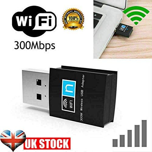 Multibao 300Mbps Wireless Network USB WiFi Dongle 802.11 B/G/N Adapter for PC Laptop compatible with Windows XP / VISTA / WIN7 / WIN 8 / WIN10 / MAC / LINUX