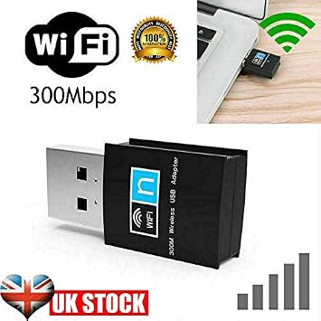 Multibao 300Mbps Wireless Network USB WiFi Dongle 802.11 B/G/N Adapter for PC Laptop compatible with Windows XP/VISTA / WIN7 / WIN 8 / WIN10 / MAC/LINUX