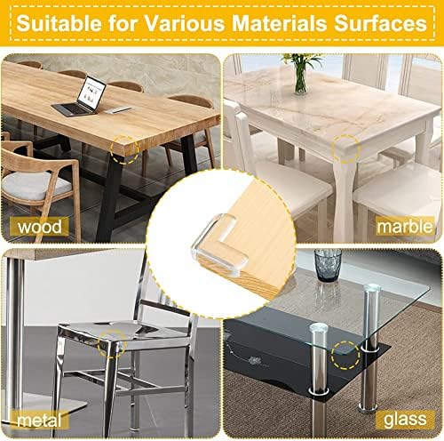 20 x Table Corner Protectors, Table and Furniture Corner Protectors, Transparent Corner Protectors for Baby Home Safety