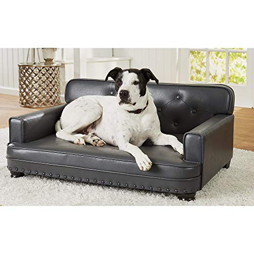 The Best Leather Sofa For Dogs 9 Enchanted Home Pet Library Pet Grey Sofa for Dog, 40.5