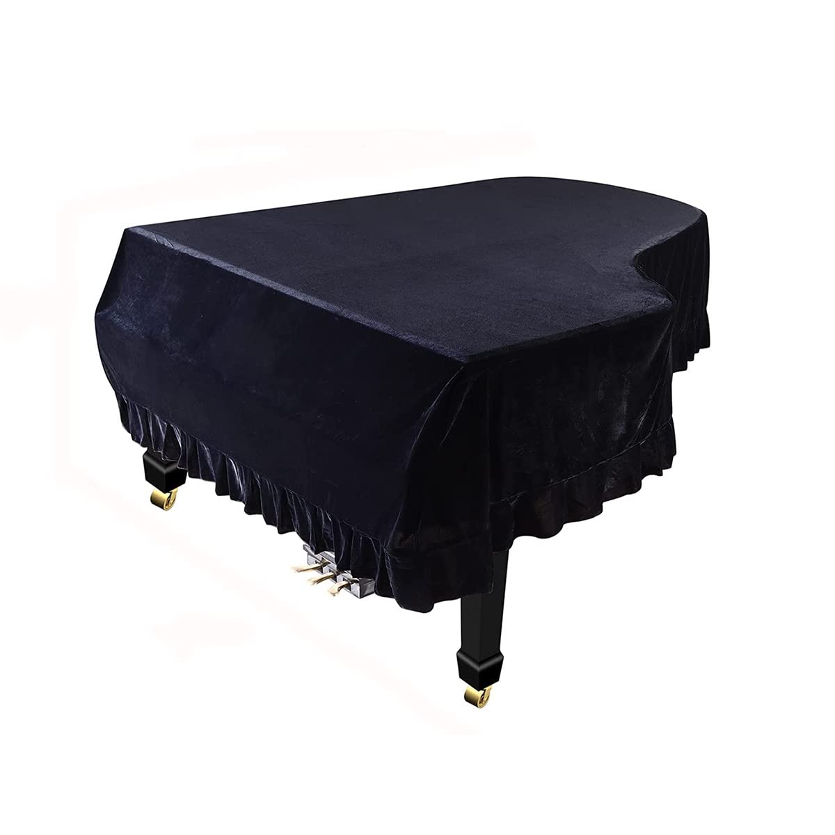 Flügelabdeckung, Klassische Flügelabdeckung, Dekorative Klavierabdeckung, Staubdichte Klavierabdeckung/Black/200 cm (L)