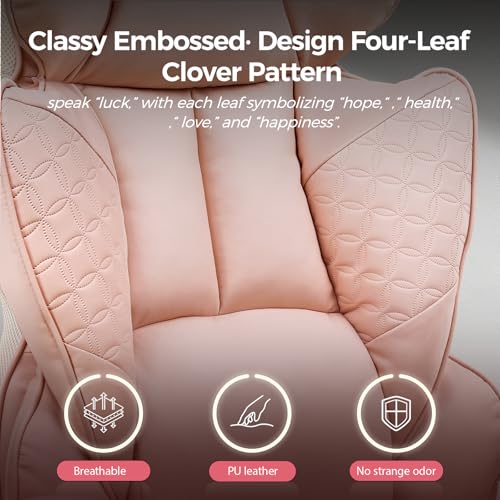 GTRACING Big and Tall Gaming Chair 400lbs Heavy Duty Office Chair with Foot Rest & Ergonomic Pocket Spring Lumbar Support, High Back 3D Saddle Shaped Cushion for Back Pain Relief, Pink