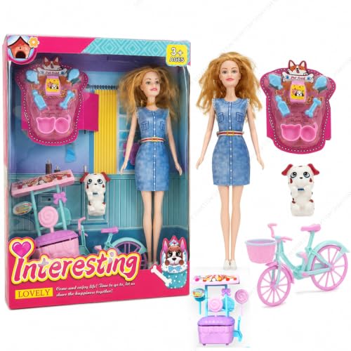 Image of SHAKTISM Doll Set for Girls with Makeup, Dress, Accessories, Wardrobe Closet, Hangers, Necklace, Multicolor, 3 Years and Up (Interesting Doll)