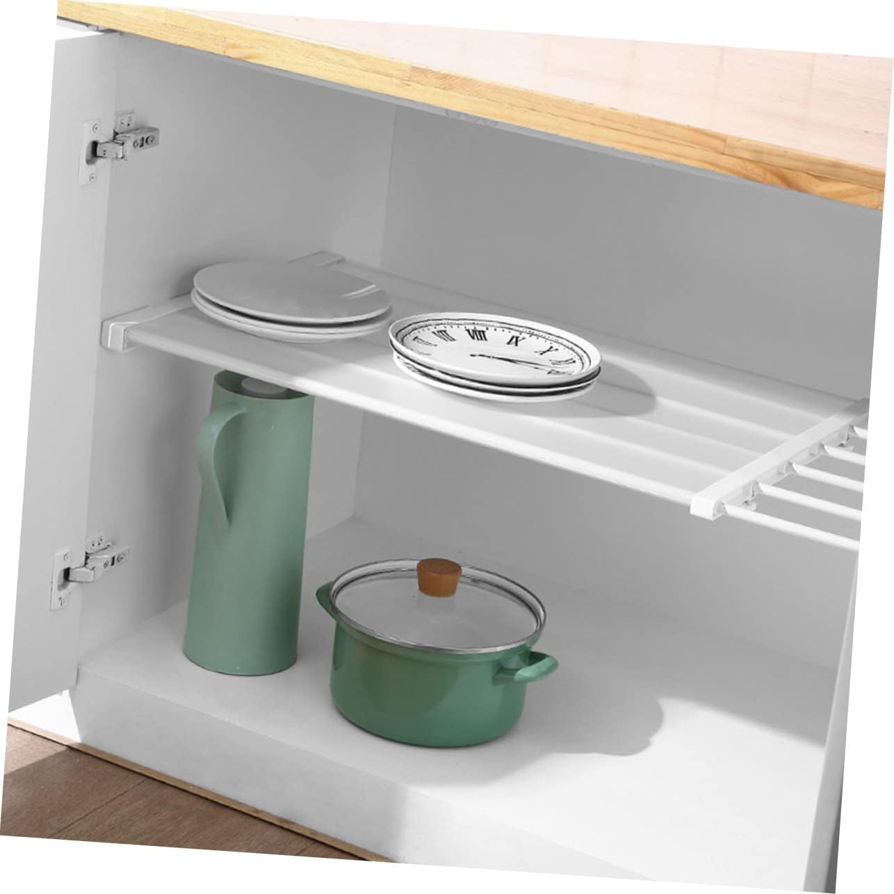 Levemolo Expandable Storage Partition Closet Organizer Tension Rod Shelf Garage Shelving